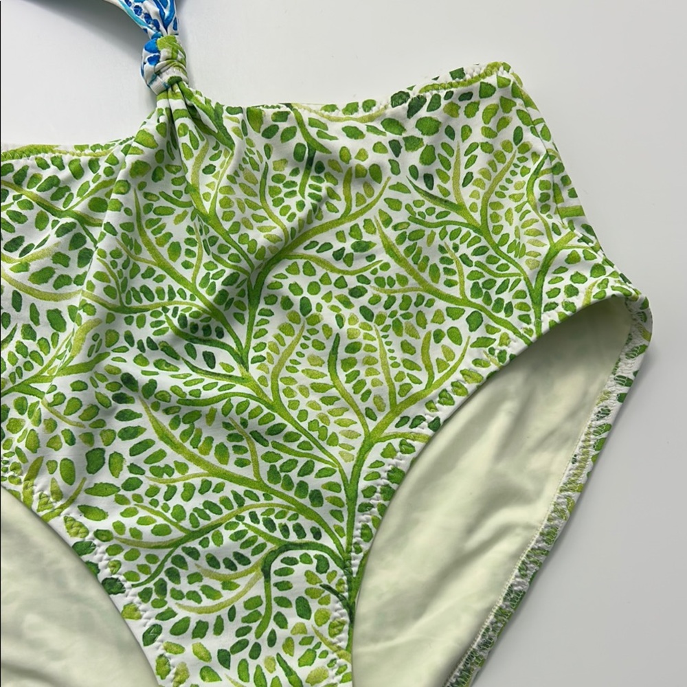Solid & Striped The Bailey Swimsuit One Piece Knot Blue Green Floral Small - Picture 9 of 15